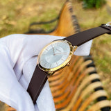  Shop Authentic Calvin Klein Minimal White Dial Brown Leather Strap Watch for Women - K3M226G6 - Luxxuri