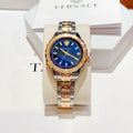 Versace Hellenyium Blue Dial Two Tone Steel Strap Watch for Women - V12060017