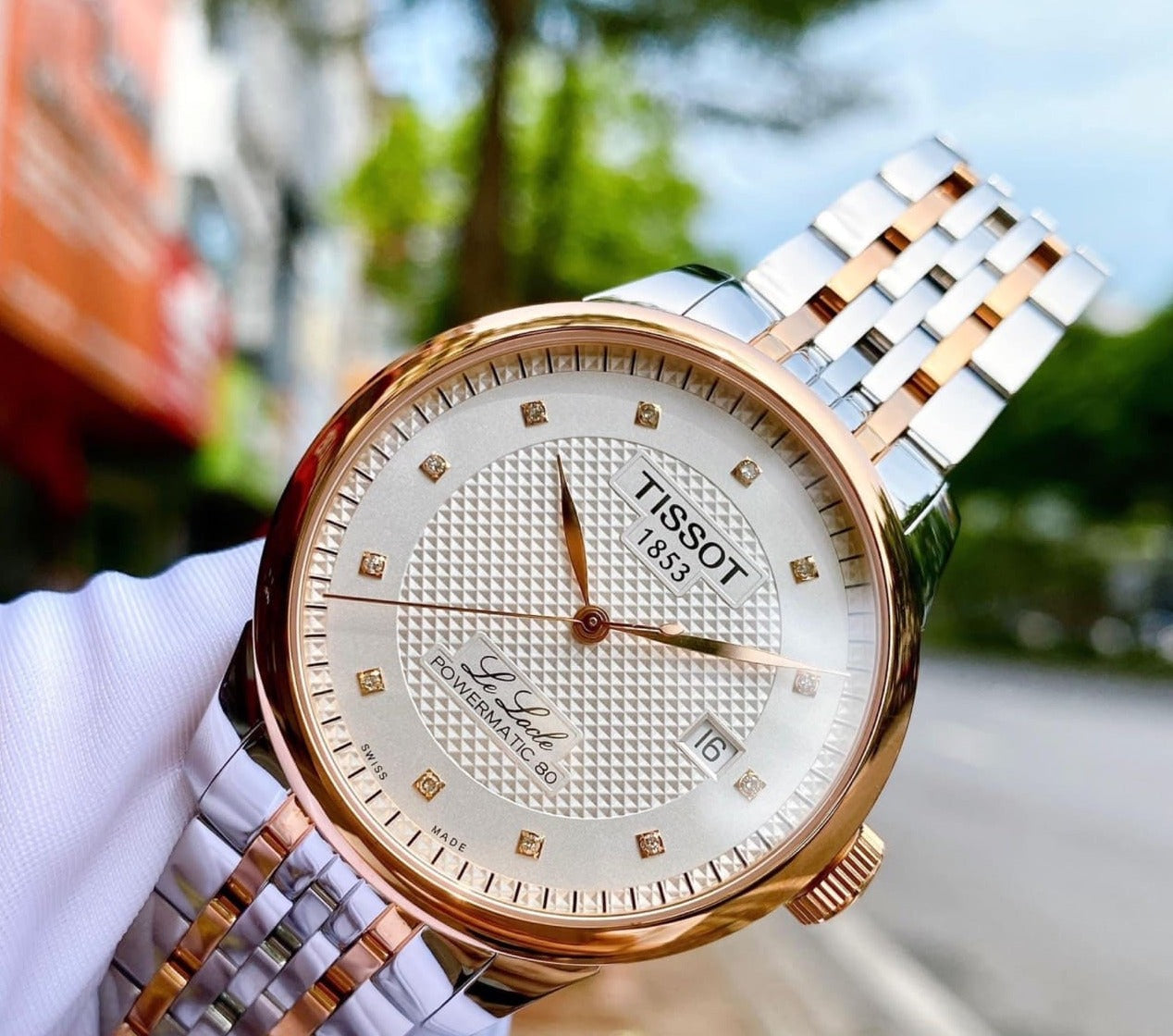  Shop Authentic Tissot Le Locle Powermatic 80 Diamonds Silver Dial Two Tone Steel Strap Watch For Men - T006.407.22.036.01 - Luxxuri