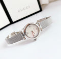 Shop Authentic Gucci Diamantissima Quartz Diamonds Mother of Pearl Dial Silver Mesh Bracelet Watch for Women - YA141504 - Luxxuri