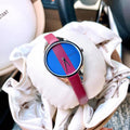  Shop Authentic Calvin Klein Rebel Blue Maroon Dial Maroon Leather Strap Watch for Women - K8P231UN - Luxxuri