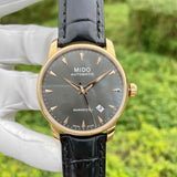  Shop Authentic Mido Baroncelli III Automatic Grey Dial Black Leather Strap Watch For Men - M8600.3.13.4 - Luxxuri