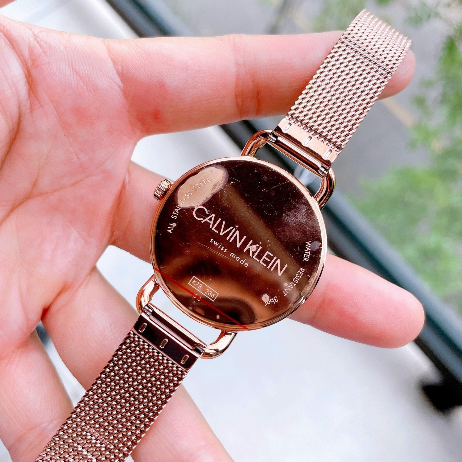  Shop Authentic Calvin Klein Even White Dial Rose Gold Mesh Bracelet Watch for Women - K7B23626 - Luxxuri