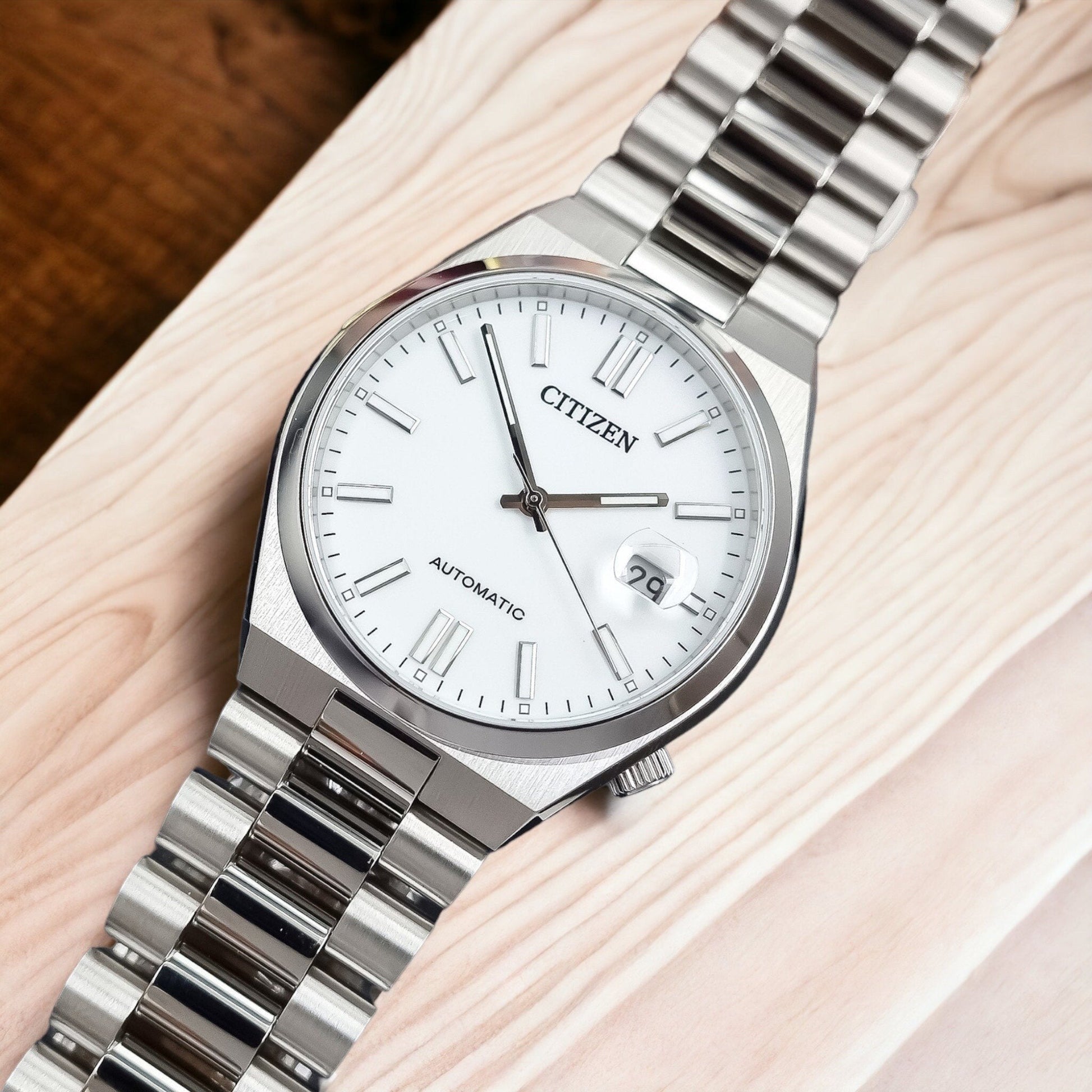  Shop Authentic Citizen Tsuyosa Automatic White Dial Silver Steel Strap Watch For Men - NJ0150-81A - Luxxuri