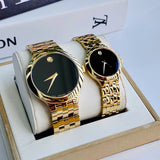  Shop Authentic Movado Veturi Black Dial Gold Steel Strap Watch for Women - 0606935 - Luxxuri