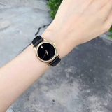  Shop Authentic Movado Museum Black Dial Black Leather Strap Watch For Women - 2100006 - Luxxuri