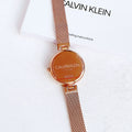  Shop Authentic Calvin Klein Authentic Silver Dial Rose Gold Mesh Bracelet Watch for Women - K8G23626 - Luxxuri