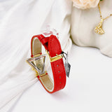  Shop Authentic Guess Fame Quartz Gold Dial Red Leather Strap Watch For Women - GW0504L2 - Luxxuri