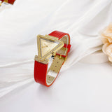  Shop Authentic Guess Fame Quartz Gold Dial Red Leather Strap Watch For Women - GW0504L2 - Luxxuri