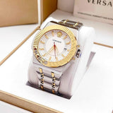  Shop Authentic Versace Chain Reaction Quartz White Dial Two Tone Steel Strap Watch for Men - VEDY00519 - Luxxuri