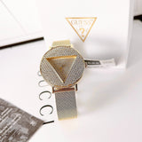  Shop Authentic Guess Iconic Diamonds Gold Dial Gold Mesh Bracelet Watch For Women - GW0477L2 - Luxxuri
