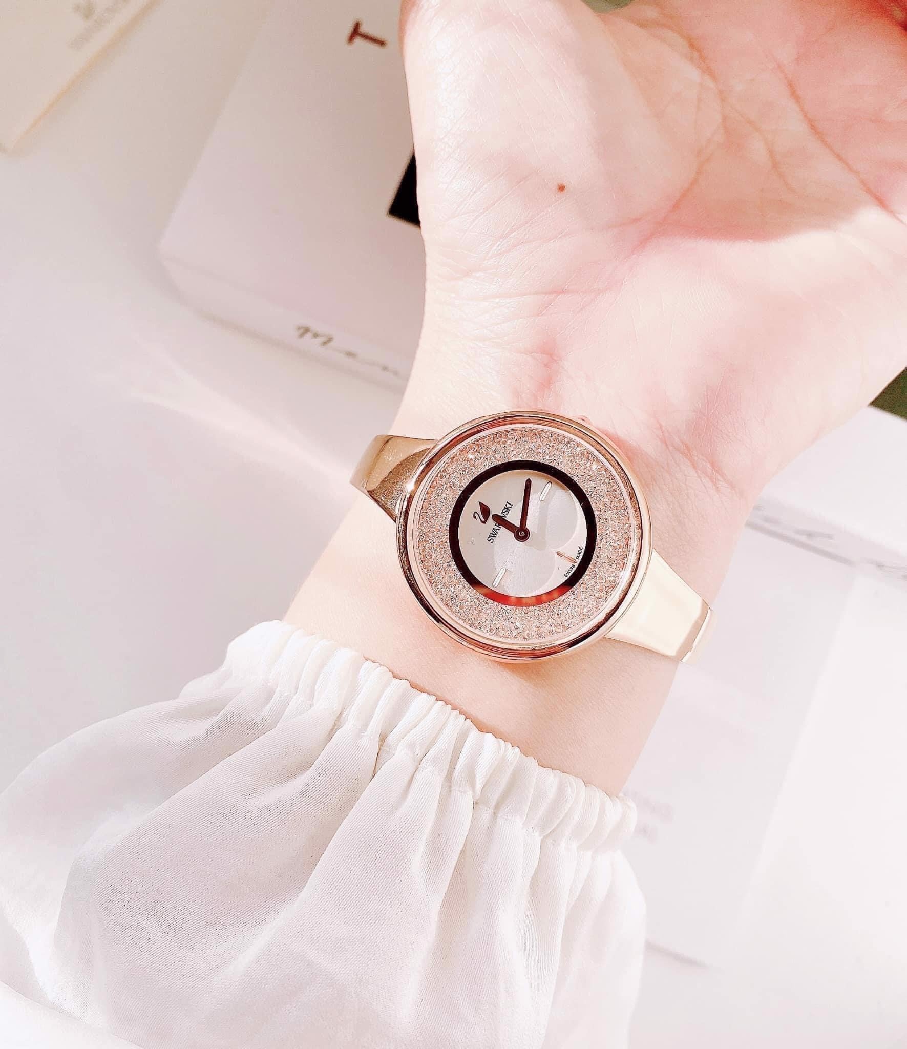  Shop Authentic Swarovski Crystalline Pure White Dial White Leather Strap Watch for Women - 5376083 - Luxxuri