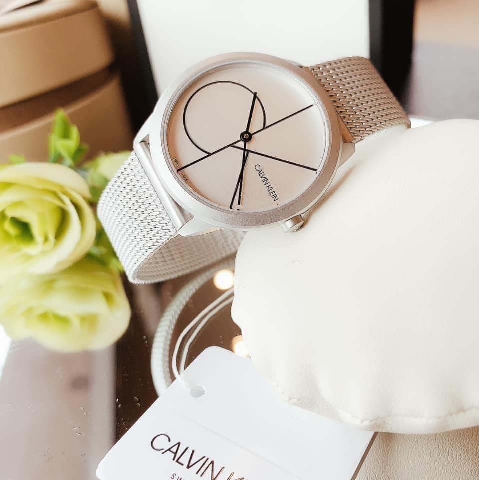  Shop Authentic Calvin Klein Minimal White Dial Silver Mesh Bracelet Watch for Men - K3M5115X - Luxxuri