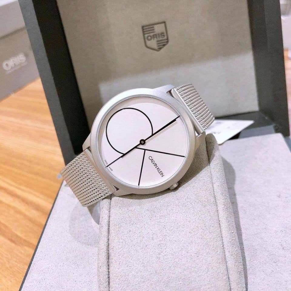  Shop Authentic Calvin Klein Minimal White Dial Silver Mesh Bracelet Watch for Men - K3M5115X - Luxxuri