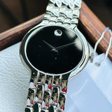  Shop Authentic Movado Classic Quartz Black Dial Silver Steel Strap Watch for Men - 0606337 - Luxxuri