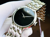  Shop Authentic Movado Classic Quartz Black Dial Silver Steel Strap Watch for Men - 0606337 - Luxxuri