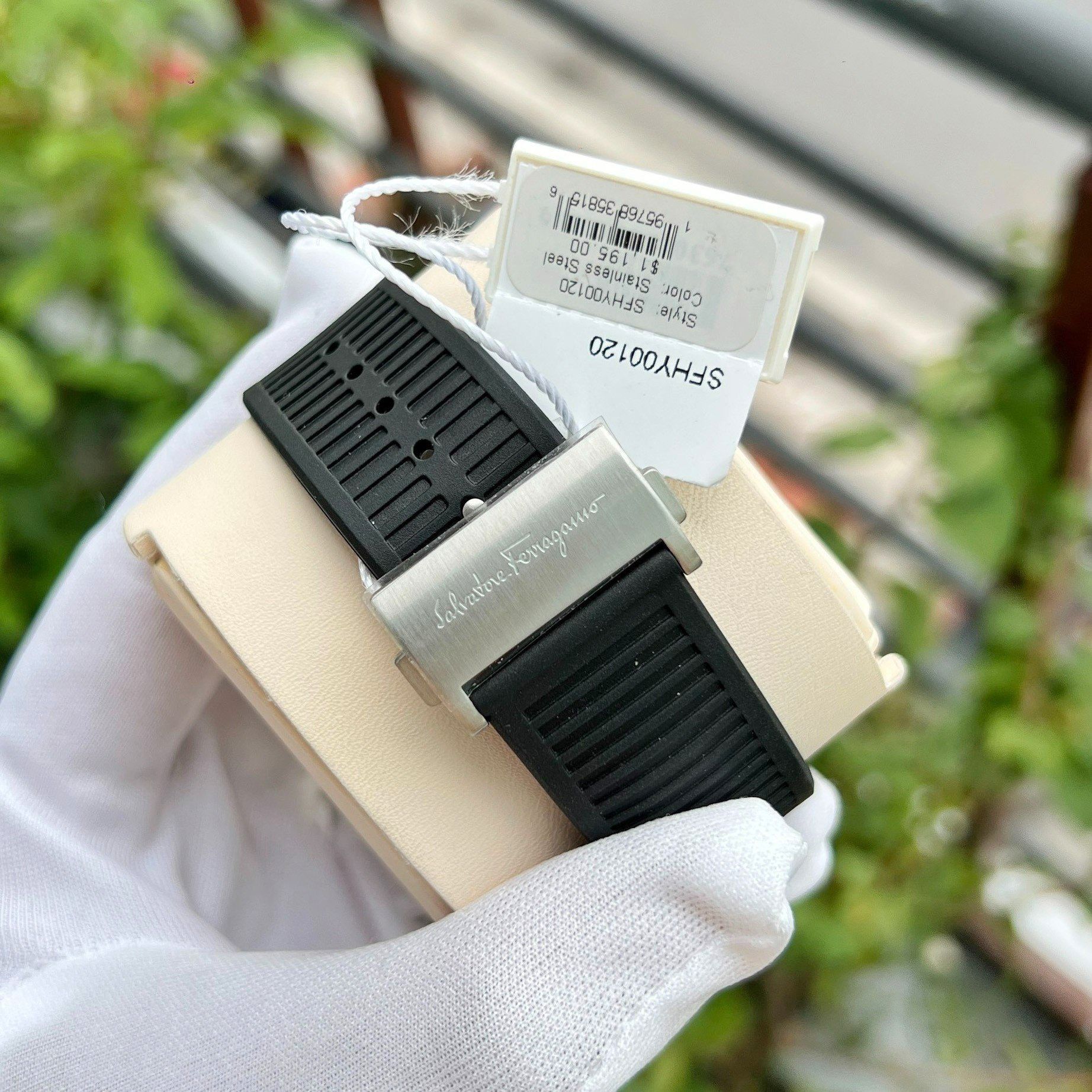  Shop Authentic Salvatore Ferragamo F-80 Black Dial Black Rubber Strap Watch For Men - SFHY00120 - Luxxuri