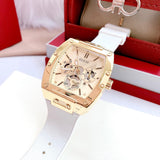  Shop Authentic Guess Phoenix Multifunction Gold Dial White Leather Strap Watch for Men - GW0202G6 - Luxxuri