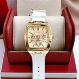  Shop Authentic Guess Phoenix Multifunction Gold Dial White Leather Strap Watch for Men - GW0202G6 - Luxxuri