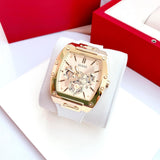  Shop Authentic Guess Phoenix Multifunction Gold Dial White Leather Strap Watch for Men - GW0202G6 - Luxxuri
