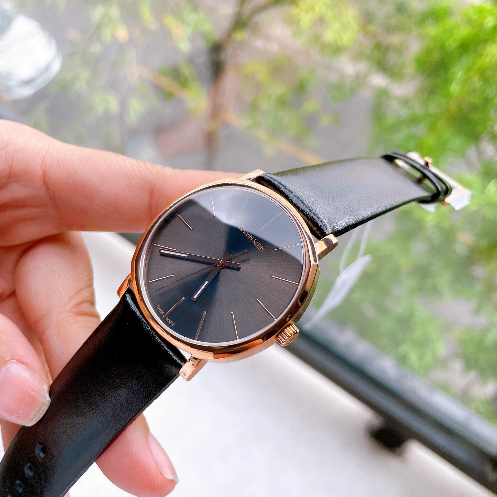  Shop Authentic Calvin Klein Posh Black Dial Black Leather Strap Watch for Men - K8Q316C3 - Luxxuri