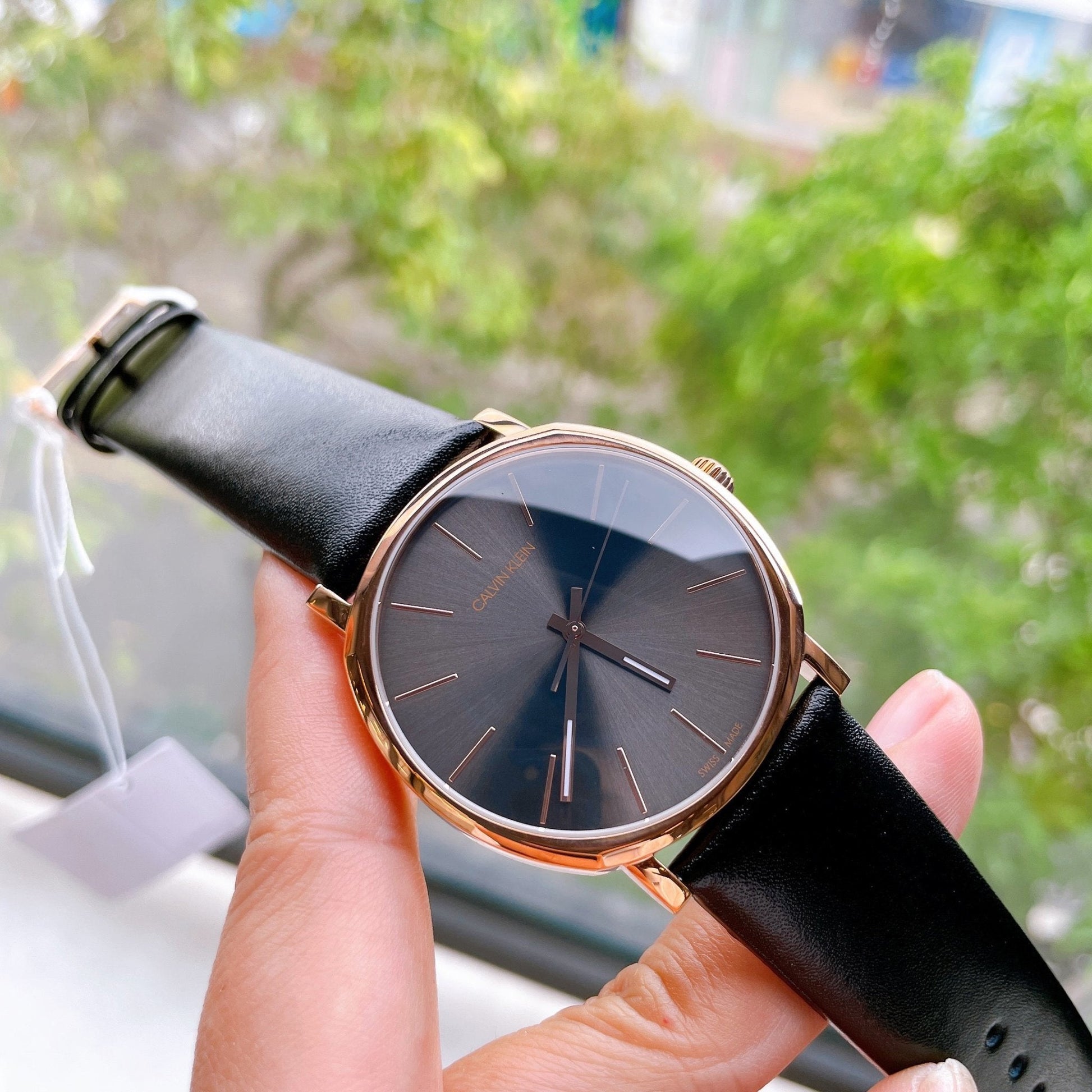  Shop Authentic Calvin Klein Posh Black Dial Black Leather Strap Watch for Men - K8Q316C3 - Luxxuri