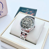  Shop Authentic Fossil Rye Automatic Skeleton Silver Dial Silver Steel Strap Watch for Women - BQ3753 - Luxxuri