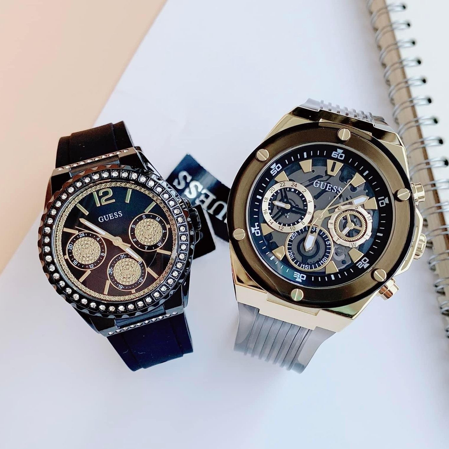  Shop Authentic Guess Poseidon Chronograph Black Dial Black Silicone Strap Watch For Men - GW0425G1 - Luxxuri