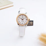  Shop Authentic Tissot T-Classic Powermatic 80 Mother of Pearl Silver Dial White Leather Strap Watch For Women - T108.208.26.117.00 - Luxxuri