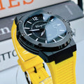  Shop Authentic Salvatore Ferragamo F-80 Classic Black Dial Yellow Rubber Strap Watch for Men - SFHY01522 - Luxxuri