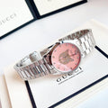  Shop Authentic Gucci G Timeless Quartz Mother of Pearl Pink Dial Silver Steel Strap Watch for Women - YA1264166 - Luxxuri