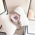  Shop Authentic Gucci G Timeless Quartz Mother of Pearl Pink Dial Silver Steel Strap Watch for Women - YA1264166 - Luxxuri