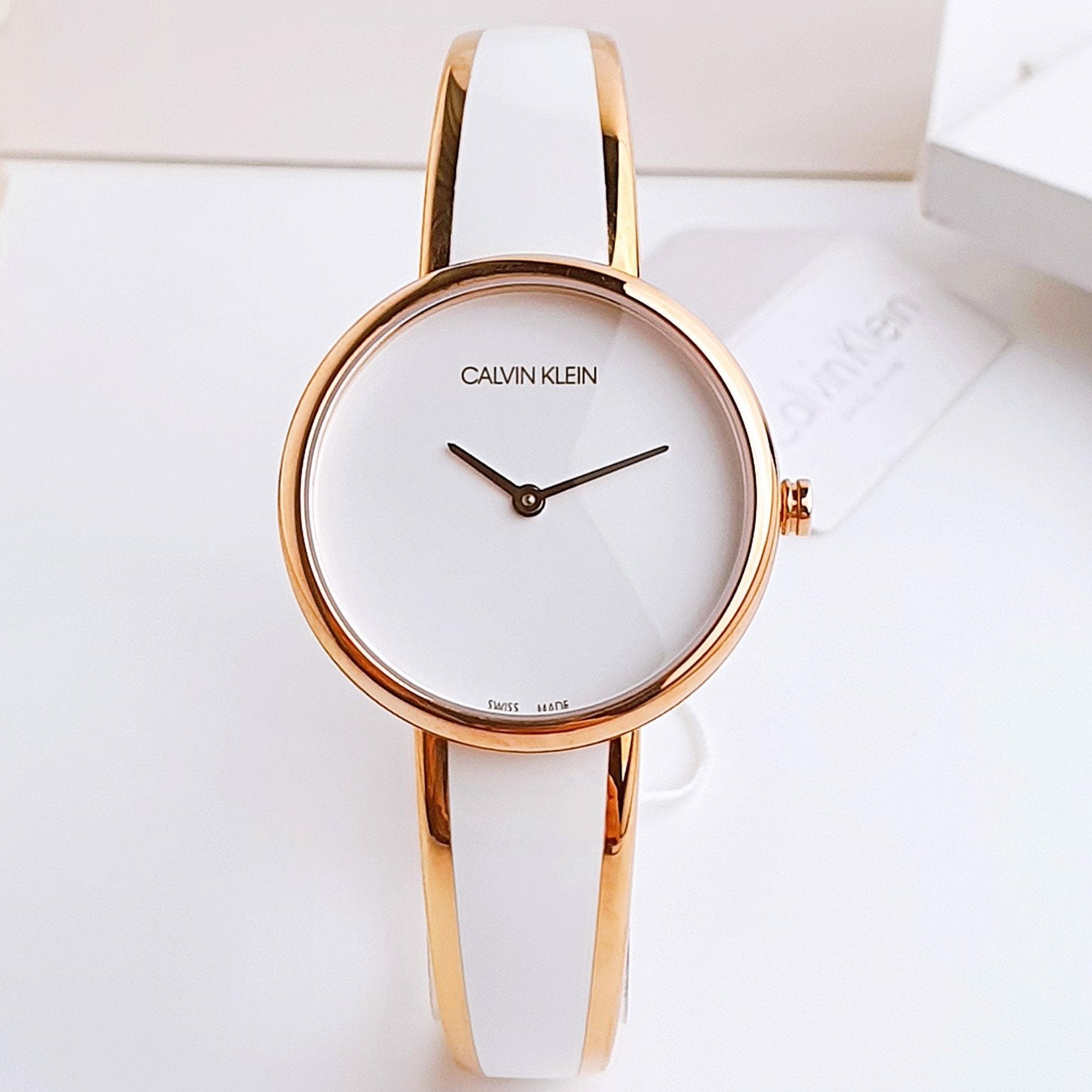  Shop Authentic Calvin Klein Seduce White Dial Two Tone Steel Strap Watch for Women - K4E2N616 - Luxxuri