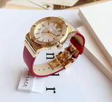  Shop Authentic Versace Greca Silver Dial Red Leather Strap Watch for Women - VEVH00420 - Luxxuri
