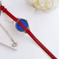  Shop Authentic Calvin Klein Rebel Blue Maroon Dial Maroon Leather Strap Watch for Women - K8P231UN - Luxxuri