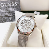  Shop Authentic Guess Tailor Multifunction Silver Dial Silver Mesh Bracelet Watch for Men - GW0368G1 - Luxxuri