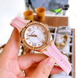  Shop Authentic Guess Cosmo Diamonds Silver Dial Pink Silicone Strap Watch for Women - GW0034L3 - Luxxuri
