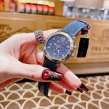  Shop Authentic Guess Marina Chronograph Blue Dial Blue Denim Strap Watch For Women - W1057L1 - Luxxuri