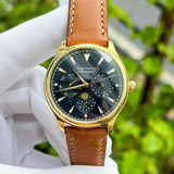  Shop Authentic Movado Heritage Celestograf Navy Blue Dial Brown Leather Strap Watch For Women - 3650010 - Luxxuri