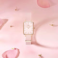 Shop Authentic Daniel Wellington Quadro Pressed Mother of Pearl Pink Dial Pink Nylon Strap Watch For Women - DW00100509 - Luxxuri