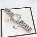  Shop Authentic Gucci G Timeless Diamonds Mother of Pearl Dial Silver Steel Strap Watch For Women - YA126506 - Luxxuri