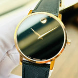  Shop Authentic Movado Museum Classic Black Dial Black Leather Strap Watch for Men - 0607196 - Luxxuri