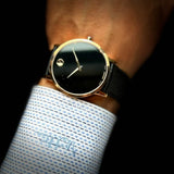  Shop Authentic Movado Museum Classic Black Dial Black Leather Strap Watch for Men - 0607196 - Luxxuri