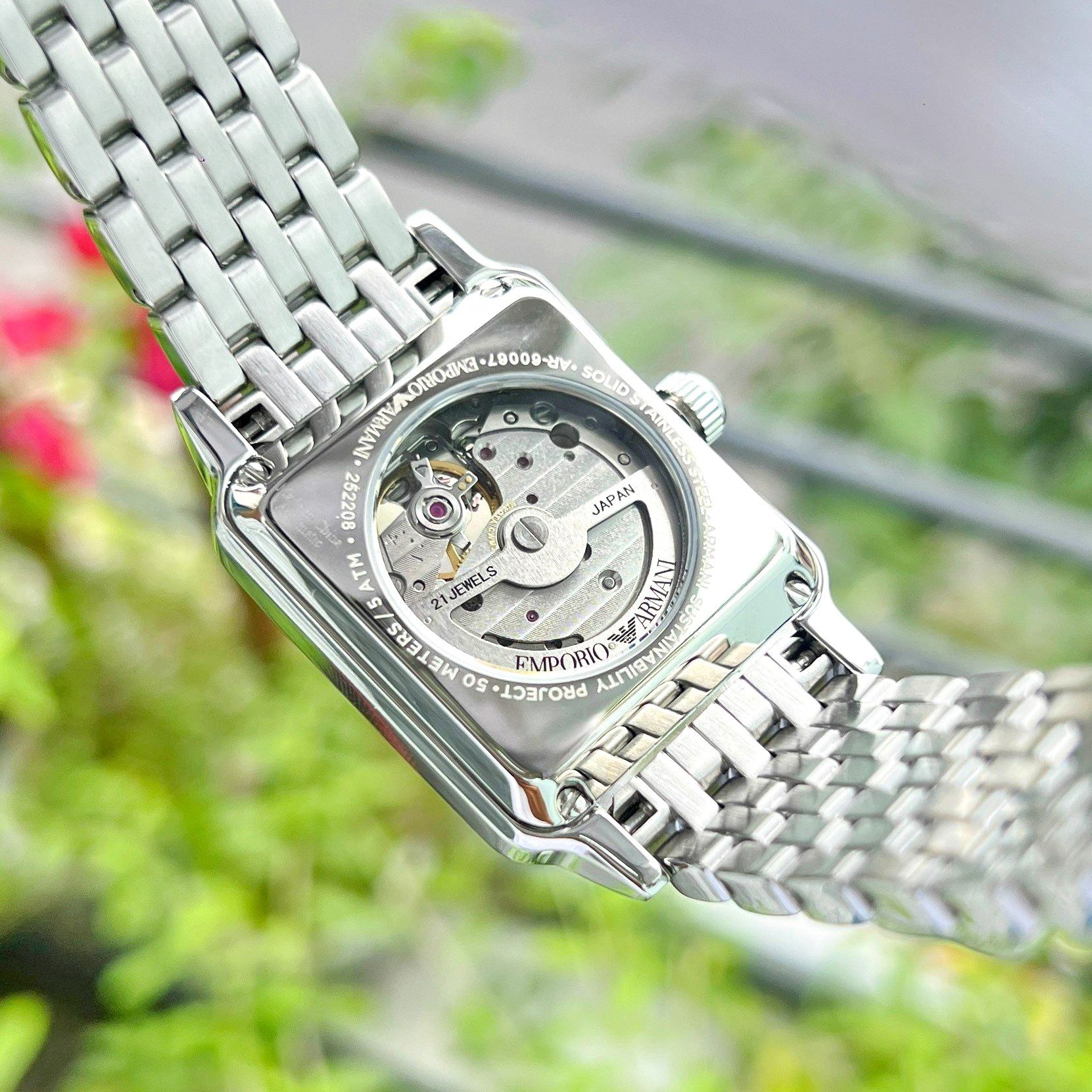  Shop Authentic Emporio Armani Meccanico Automatic Green Dial Silver Steel Strap Watch For Men - AR60067 - Luxxuri