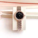 Shop Authentic Emporio Armani Rosa Quartz Mother of Pearl Black Dial Rose Gold Steel Strap Watch For Women - AR11372 - Luxxuri