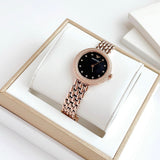  Shop Authentic Emporio Armani Rosa Quartz Mother of Pearl Black Dial Rose Gold Steel Strap Watch For Women - AR11372 - Luxxuri