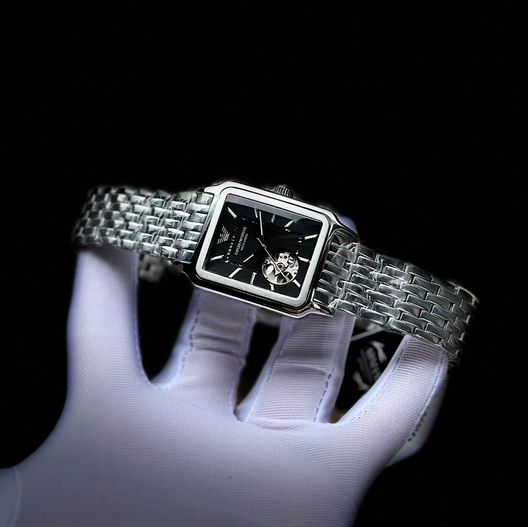  Shop Authentic Emporio Armani Diego Automatic Black Dial Silver Steel Strap Watch For Men - AR60057 - Luxxuri