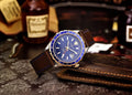  Shop Authentic Versace Hellenyium GMT Blue Dial Brown Leather Strap Watch for Men - V11080017 - Luxxuri