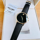  Shop Authentic Movado Museum Classic Quartz Black Dial Black Leather Strap Watch for Men - 0607195 - Luxxuri