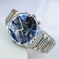  Shop Authentic Salvatore Ferragamo Sapphire Chrono Blue Dial Silver Steel Strap Watch for Men - SFME01123 - Luxxuri